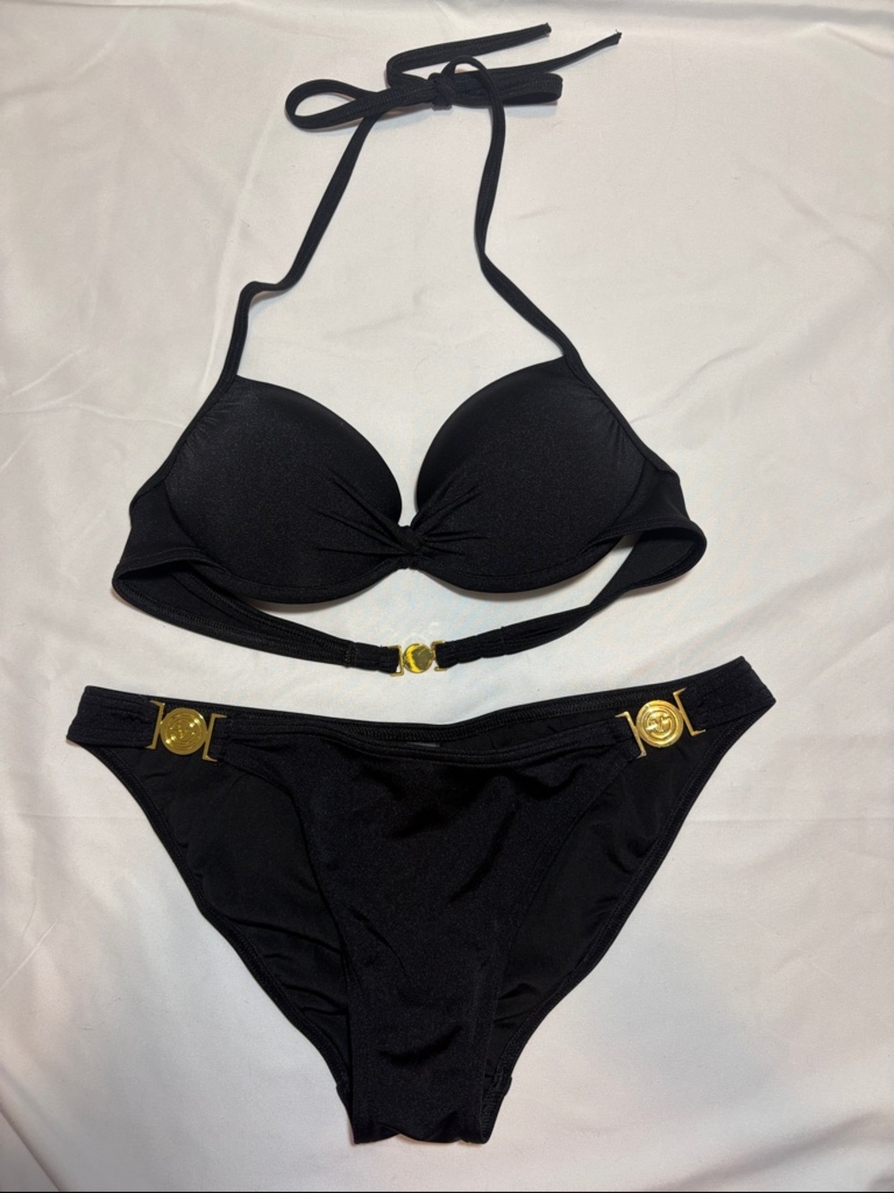 Black Y2K VS Bombshell Bikini with Gold Hardware, Victorias Secret 34A and Small
